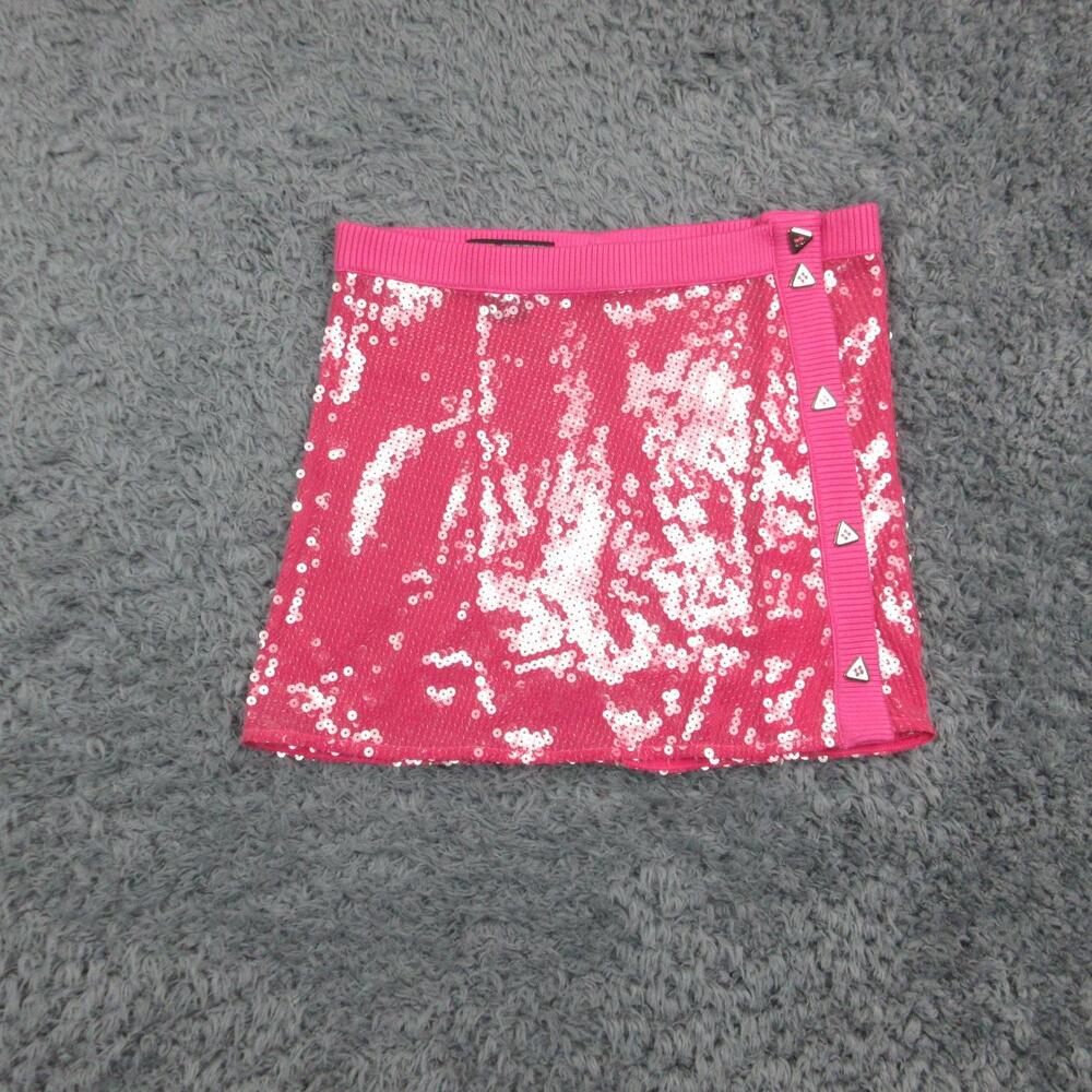 Finesse Irie Skirt Womens Large Pink Sequin Mini Elastic Waist NWOT